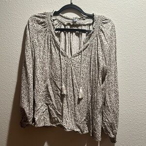 Women's Beige Patterned Top
